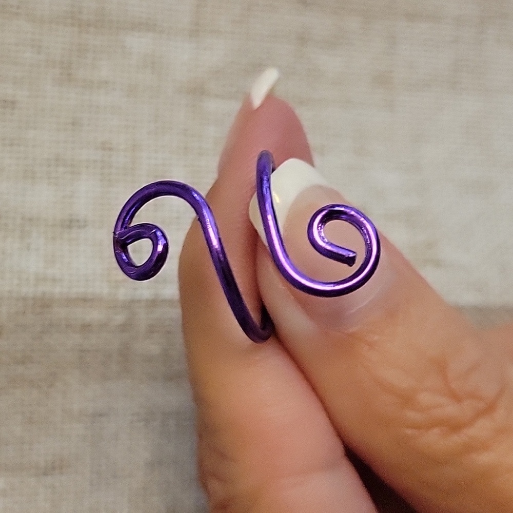METALLIC PURPLE SWIRL RING - Picture 4 of 4